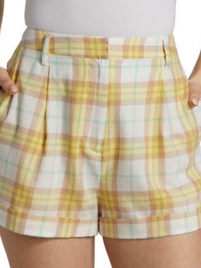 Rag & Bone Ivy Plaid High Waist Cotton Shorts